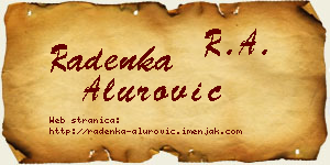 Radenka Alurović vizit kartica